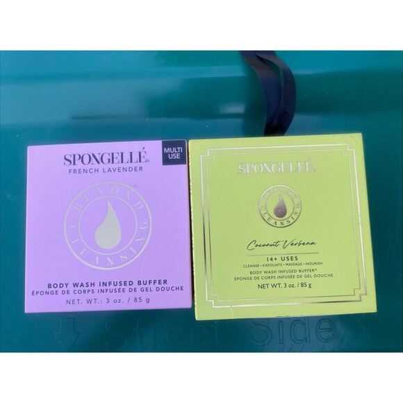 Lot Of 2 Spongelle 14+ Uses FRENCH LAVENDER Body Wash Infused Buffer New Verbena - Picture 1 of 3